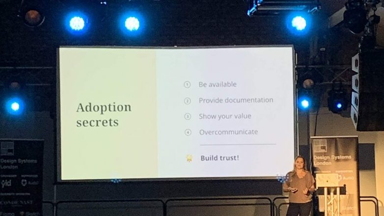 Bethany Sonefeld speaking at Design Systems London