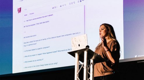 bethany sonefeld talking at design systems london