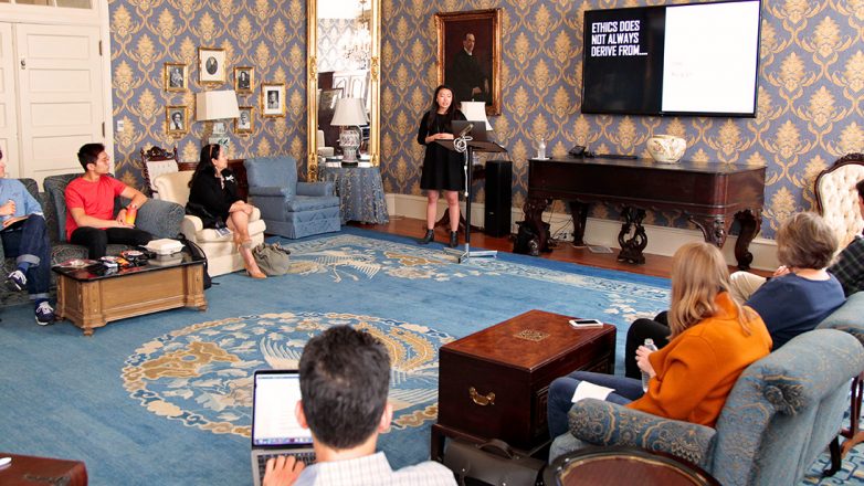 Kat Zhou guest lecturing at Duke