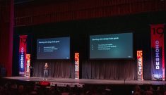 Brittney Urich speaking onstage at Circles Conference