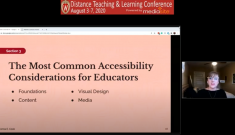 Anna presenting her deck with a DT&L banner above her deck and video feed