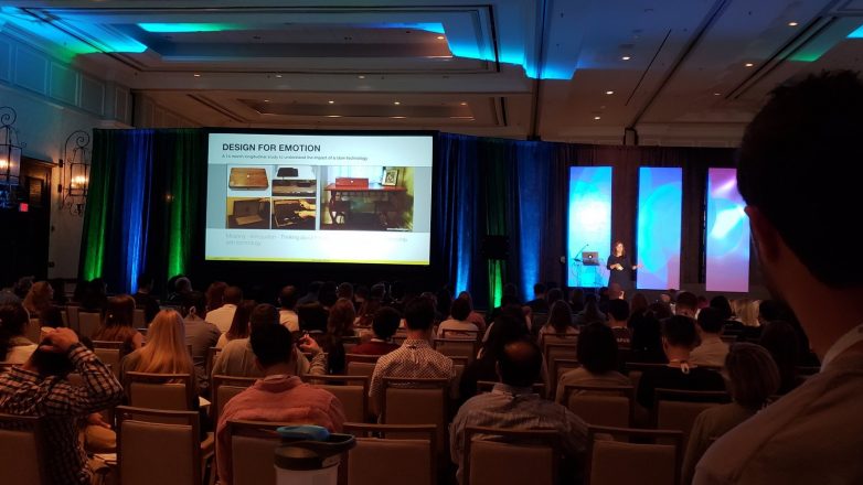 Carine Lallemand on stage at UXPA 2018