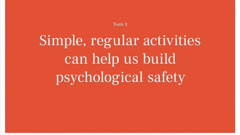 Simple, regular activities can help us build psychological safety