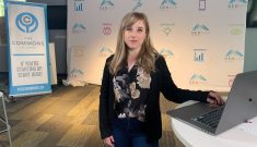 Anna Cook standing in recording studio for Denver Startup Week