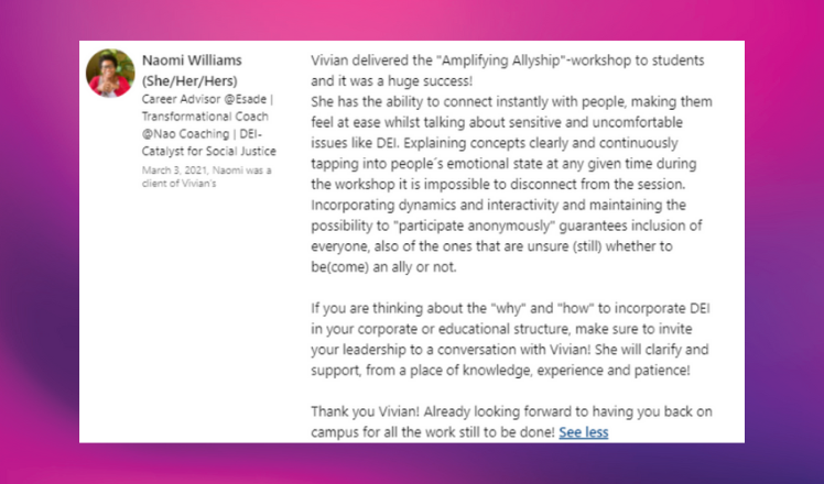 Amplify Allyship recommendation