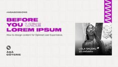 Thumbnail image for Before YOu USe Lorem Ipsum talk by Lola Salehu