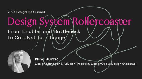 Cover image for Nina's talk featuring talk title and abstract line that represents a rollercoaster