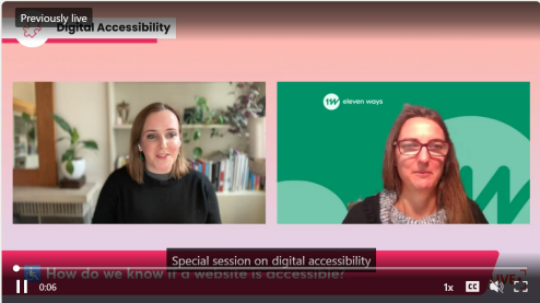 Marie Dubost interviewing Regine Lambrecht about digital accessibility